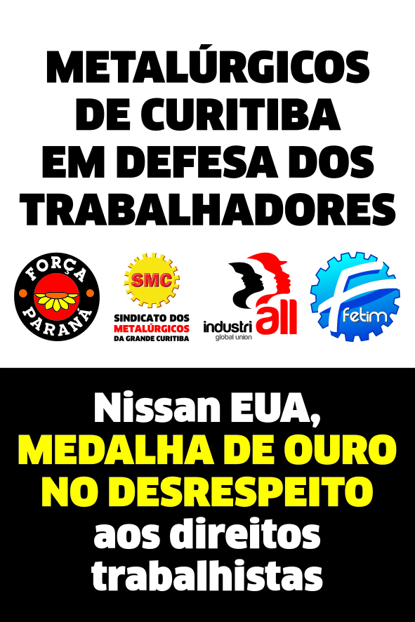 Metalúrgicos de Curitiba participam de protesto em frente ao Comitê Organizador dos Jogos Olímpicos